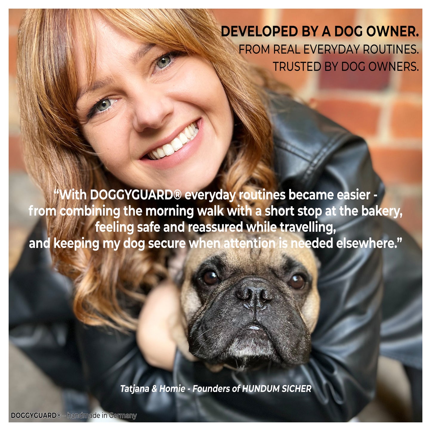DOGGYGUARD® Anti-Diebstahl Hundeleine - Abschließbar, Schnittfest durch Stahlseil-Kern & Handgemacht