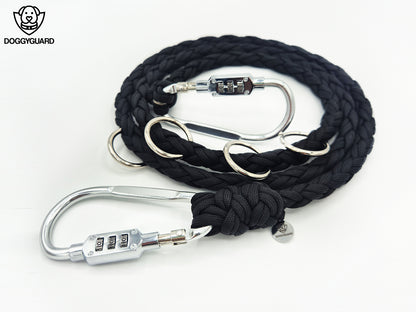 DOGGYGUARD® Anti-Diebstahl Hundeleine - Abschließbar, Schnittfest durch Stahlseil-Kern & Handgemacht