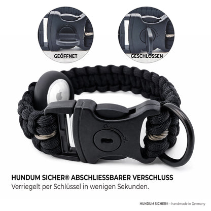 HUNDUM SICHER® Anti-Theft Dog Leash & Collar Set with Hidden AirTag Holder – Ideal for Small Dogs