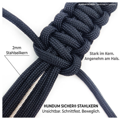 HUNDUM SICHER® Anti-Theft Dog Leash & Collar Set with Hidden AirTag Holder – Ideal for Small Dogs