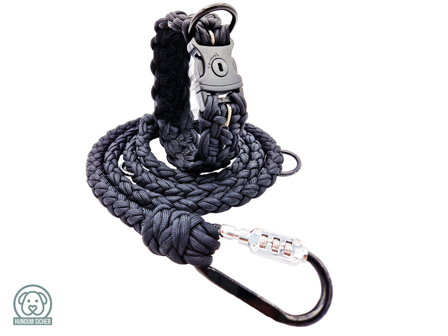 HUNDUM SICHER® Anti-Diebstahl-Hundeleine und Halsband Set - abschließbar & schnittfest - ideal für große Hunde