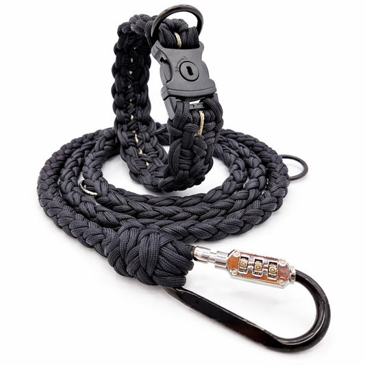 HUNDUM SICHER® Anti-Diebstahl-Hundeleine und Halsband Set - abschließbar & schnittfest - ideal für große Hunde