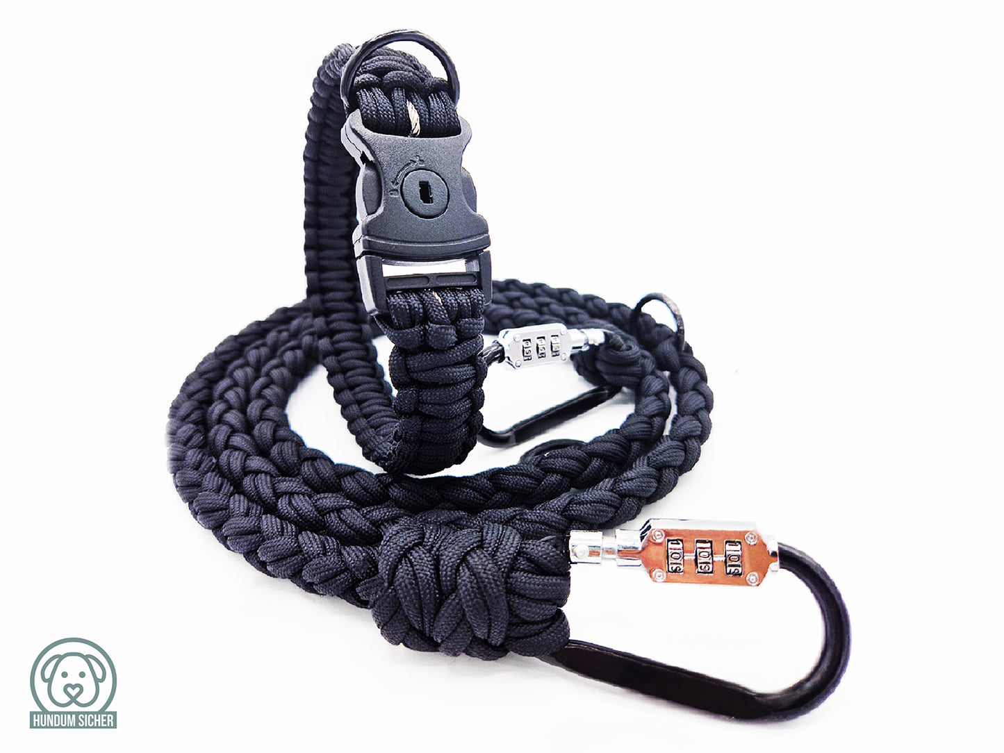 HUNDUM SICHER® Anti-Diebstahl-Hundeleine und Halsband Set - abschließbar & schnittfest - ideal für kleine Hunde