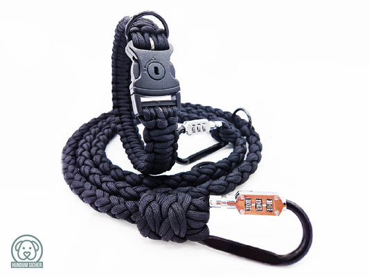 HUNDUM SICHER® Anti-Diebstahl-Hundeleine und Halsband Set - abschließbar & schnittfest - ideal für kleine Hunde