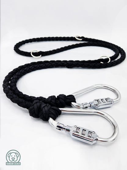 HUNDUM SICHER® Anti-Diebstahl-Hundeleine und Halsband Set - abschließbar & schnittfest - ideal für große Hunde