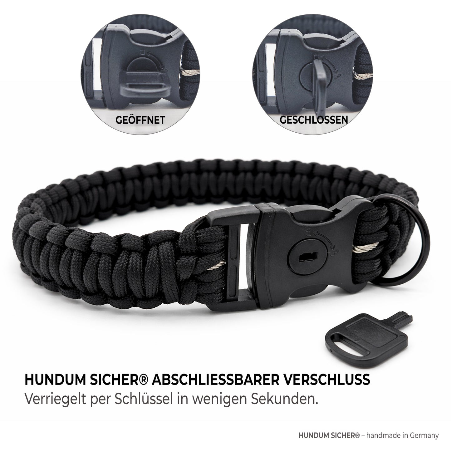 HUNDUM SICHER® Anti-Diebstahl-Halsband - abschließbar & mit Stahlkern - ideal für kleine Hunde