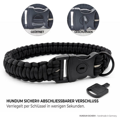 HUNDUM SICHER® Anti-Diebstahl-Halsband - abschließbar & mit Stahlkern - ideal für kleine Hunde