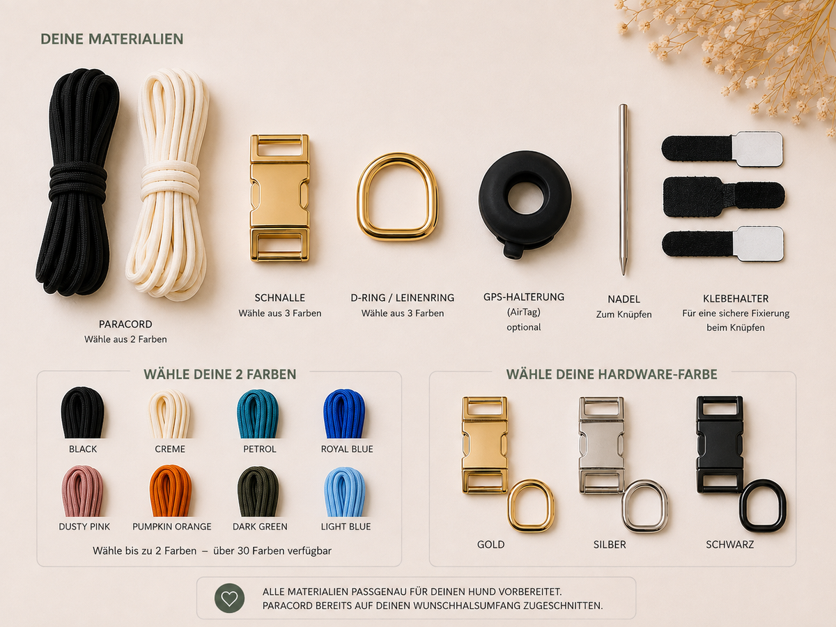 DIY-Kit: Paracord-Hundehalsband - Cobra Knüpftechnik | HUNDUM SICHER