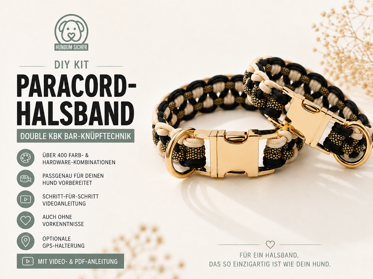DIY-Kit: Paracord-Hundehalsband - Double KBK Bar Knüpftechnik | HUNDUM SICHER