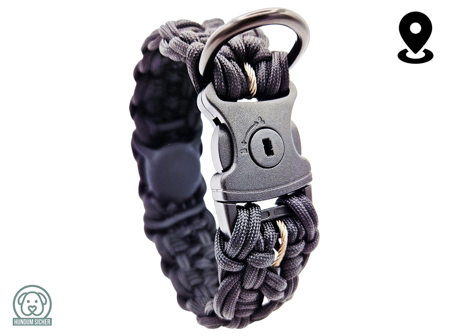 HUNDUM SICHER® Anti-Diebstahl-Halsband mit versteckter AirTag Halterung - ideal für große Hunde