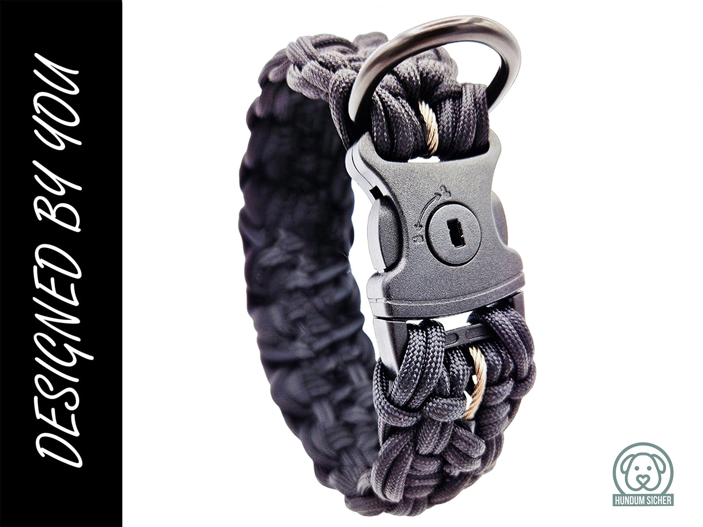 HUNDUM SICHER® Designed by You | Anti-Diebstahl-Halsband - abschließbar & mit Stahlkern - ideal für große Hunde