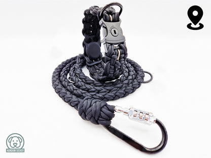 HUNDUM SICHER® Anti-Diebstahl-Hundeleine und Halsband Set mit versteckter AirTag-Halterung - ideal für große Hunde
