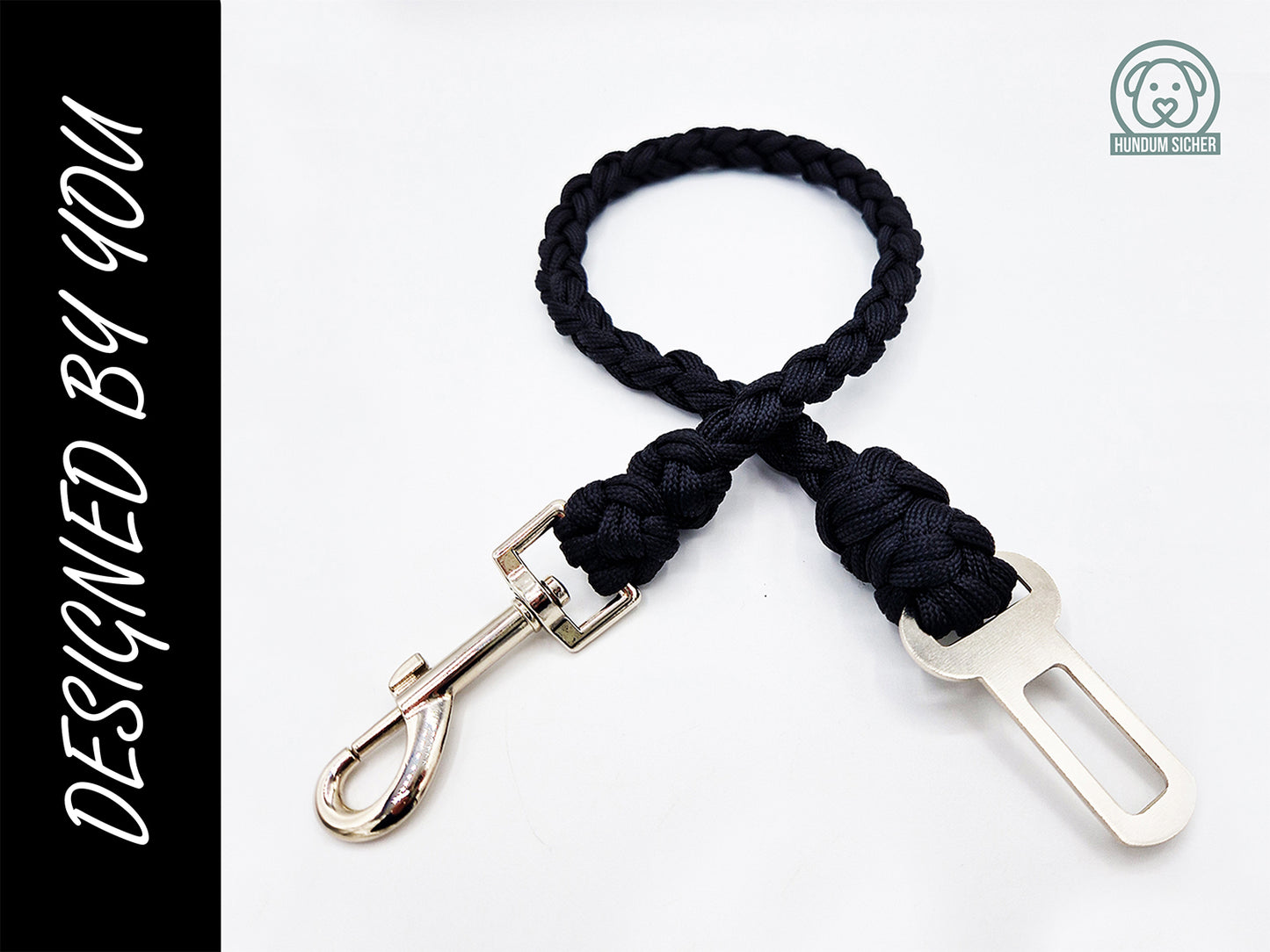 HUNDUM SICHER© Designed by You | Auto-Sicherheitsgurt für Hunde – personalisierbar & handgefertigt aus Paracord