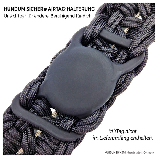 HUNDUM SICHER® Anti-Diebstahl-Hundeleine und Halsband Set mit versteckter AirTag-Halterung - ideal für große Hunde
