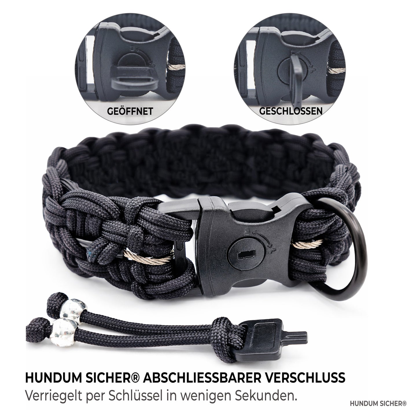 HUNDUM SICHER® Anti-Diebstahl-Halsband mit versteckter AirTag Halterung - ideal für große Hunde