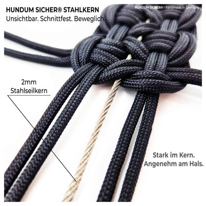 HUNDUM SICHER® Anti-Diebstahl-Halsband mit versteckter AirTag Halterung - ideal für große Hunde
