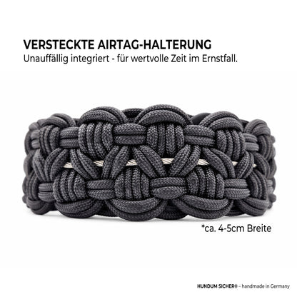 HUNDUM SICHER® Anti-Diebstahl-Hundeleine und Halsband Set mit versteckter AirTag-Halterung - ideal für große Hunde