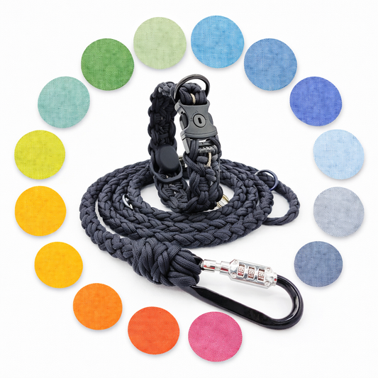 HUNDUM SICHER® Designed by You | Anti-Diebstahl-Hundeleine und Halsband Set mit versteckter AirTag-Halterung - ideal für große Hunde