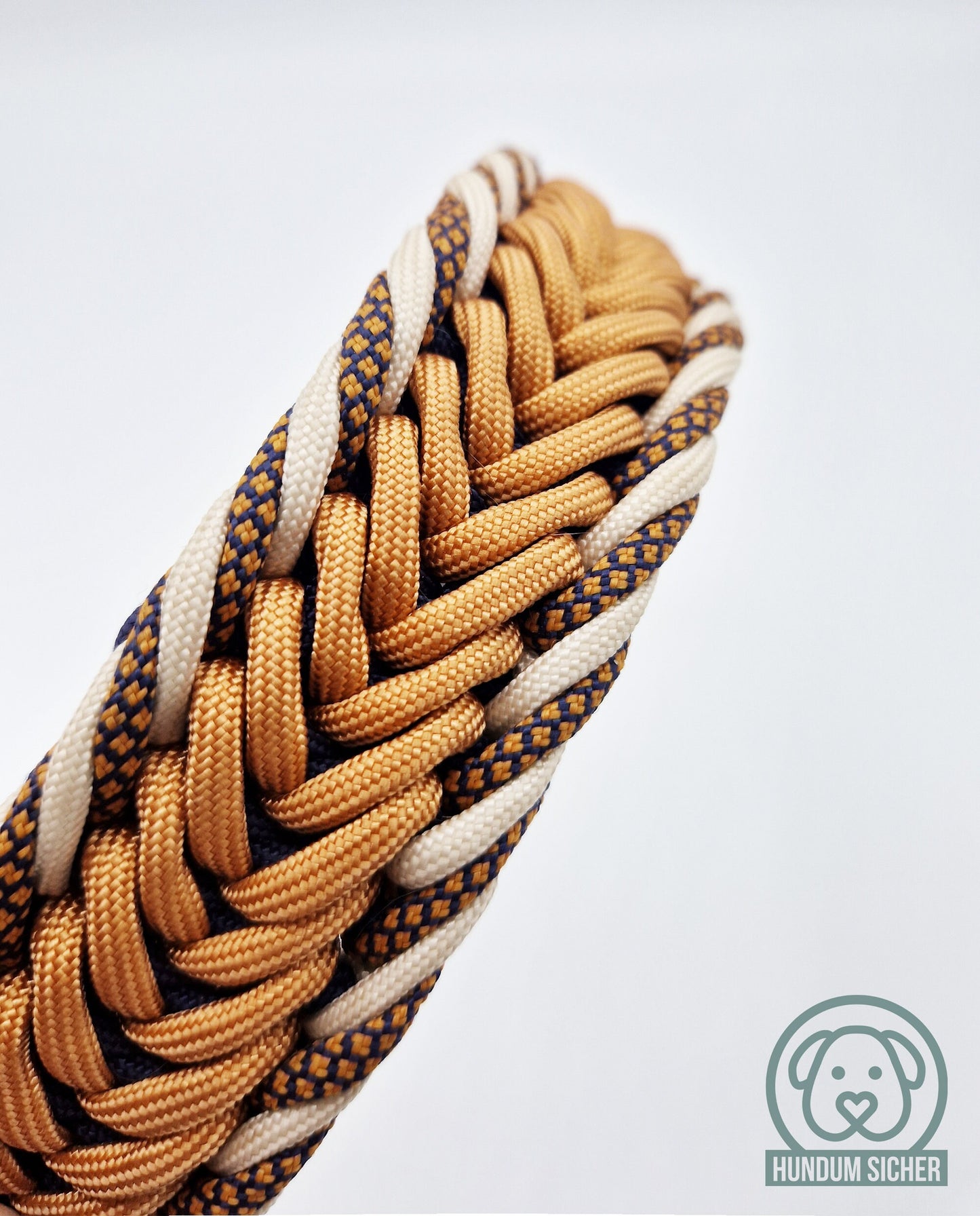 Paracord-Halsband für Hunde [Kupfer, Blau & beige]