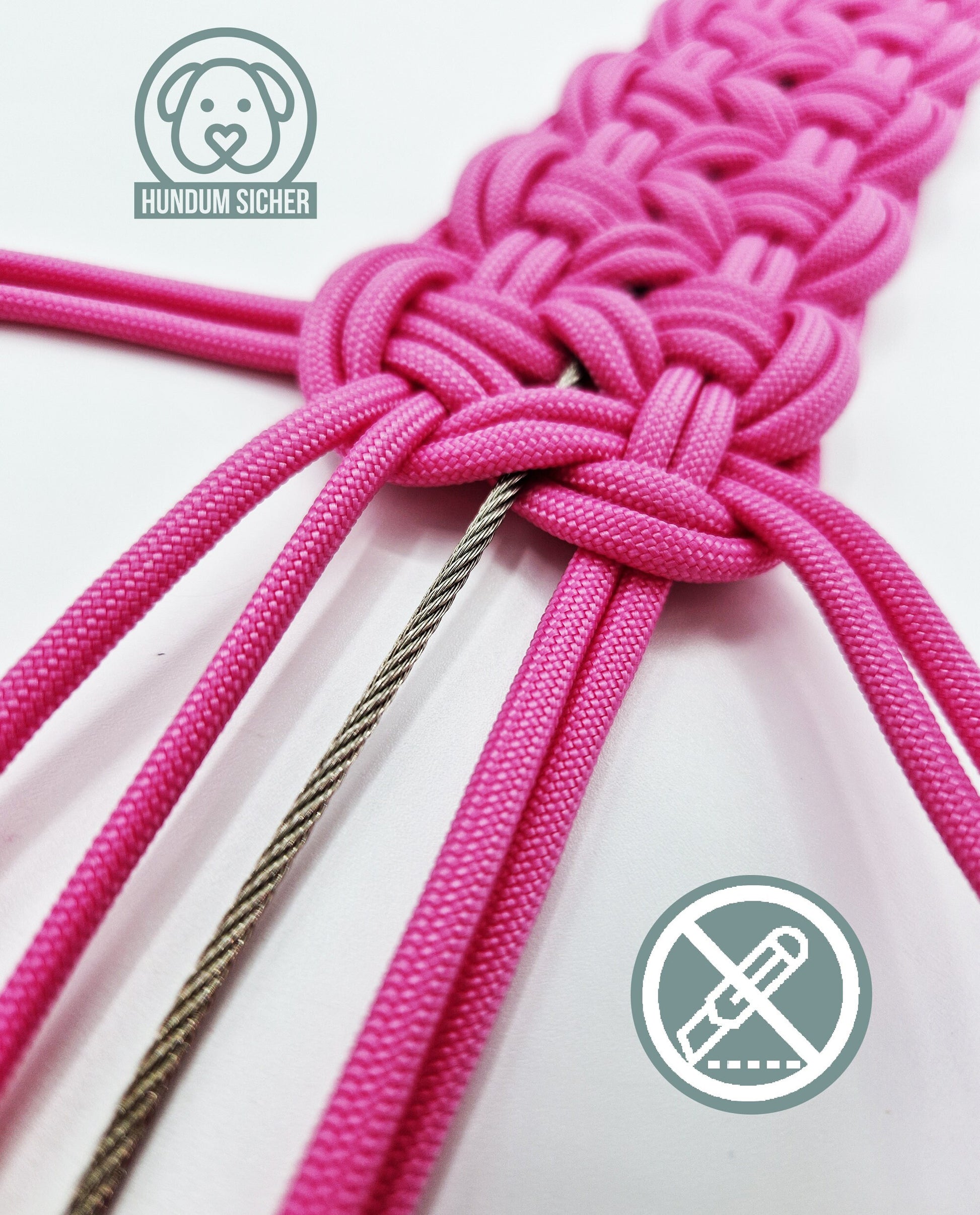 GPS-Tracker-Hundehalsband | versteckte Apple AirTag Halterung | optional mit Diebstahlschutz [pink & grau]