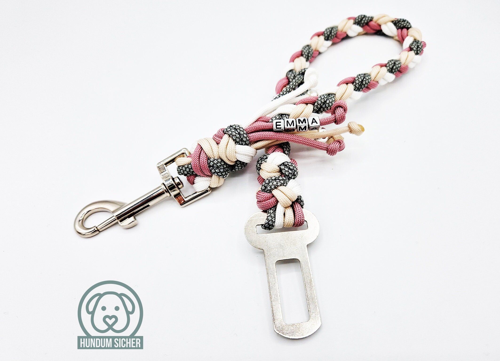 Hunde-Autogeschirr Mit Rosa Gänseblümchen-Muster – Sicher, Verstellbar & Universell Kompatibel