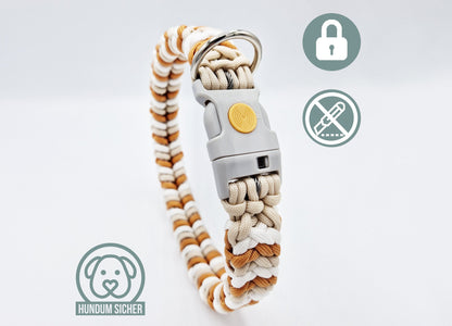 Collar with anti-theft protection & magnet [Beige & White with Copper, Green or Grey]