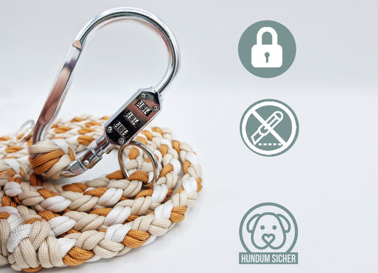 Dog leash with anti-theft protection [copper, beige & white]